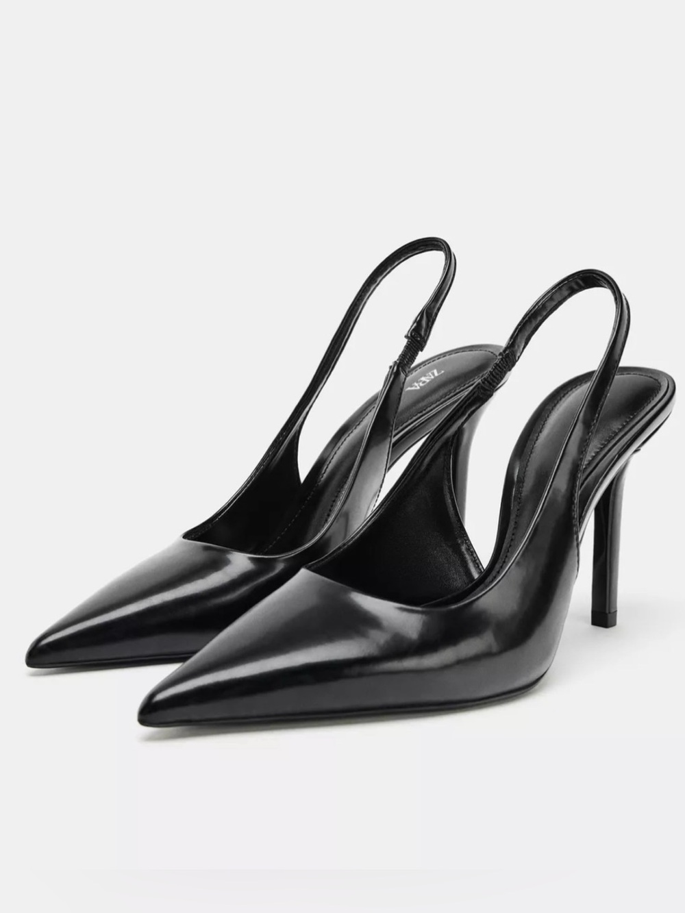 ZARA Black Slingback Heels Size 8.5